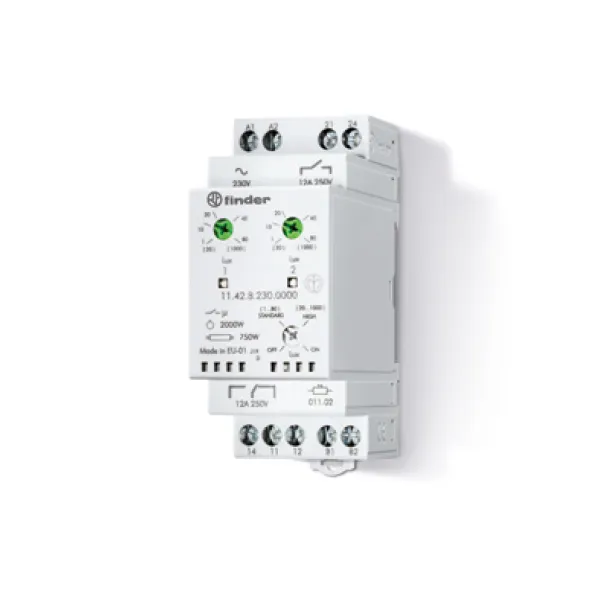 114282300000 | Модульное фото реле серия 11.42, 230В AC, 1 НО + 1 перекид., 1…80/20…1000 Люкс, 5 шт, Finder