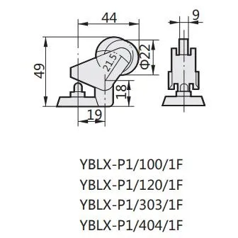437094 | Выключатель путевой YBLX-P1/120/1F, одинарный ролик, угловой рычаг, Chint