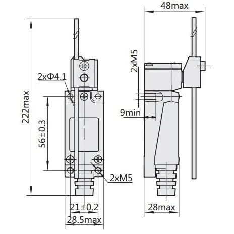 443026 | Выключатель путевой YBLX-ME/8107, регулируемая поворотная штанга, Chint