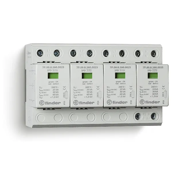 7P0582601025 | УЗИП серии 7P, 3P+N/PE, класс 1+2, Finder