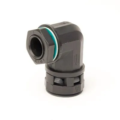 dkcPACN12M20N | Монтажный комплект муфта 90 грд. труба-коробка DN 12 мм, М20х1,5, полиамид, цвет черный, DKC