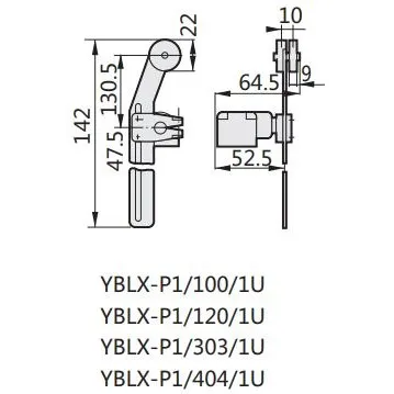 437087 | Выключатель путевой YBLX-P1/120/1U, регулируемая длина одиночного рычага и ролика, Chint