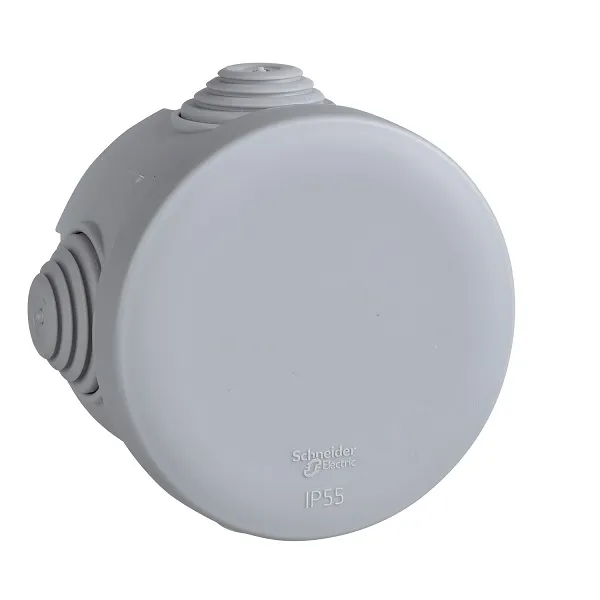 IMT35093 | MULTIBOX Коробка распред. откр. установки D65x40, габариты D84х48, IP55, 4 сальника СЕРАЯ, Schneider Electric