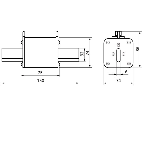 SVF-NH3T690-1000-aR | Предохранитель, 1000 А, 690 В AС, aR, габарит 3, ножи, Sinvel 