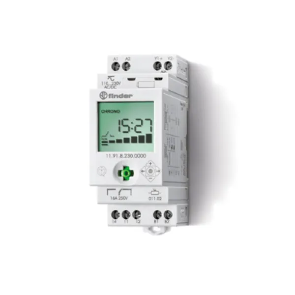 119182300000 | Модульное фото реле серия 11.91, 230В AC, 1 перекидной, 1…150 Люкс, 5 шт, Finder