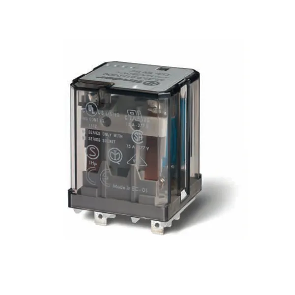 623392200300 | Реле с клеммами в розетку или наконечники Faston 187 серии 62.33, управление 220В DC, контакты AgCdO, Finder