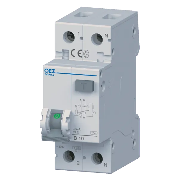  | Дифференциальный автомат Minia OLE, 1p+N 16А, кривая B, 30мА, тип AC, 6кА, OEZ
