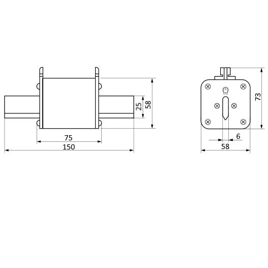 SVF-NH2T690-250-aR | Предохранитель, 250 А, 690 В AС, aR, габарит 2, ножи, Sinvel 