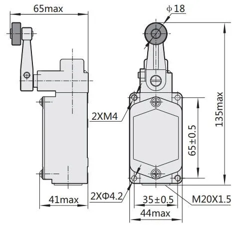 441025 | Выключатель путевой YBLX-K1/111 c одинарным роликом, Chint