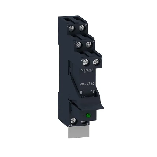 RSB2A080BDPV | Реле с колодкой в сборе, серия RSB, 24В DC, 8А, 2CO, светодиод, Schneider Electric