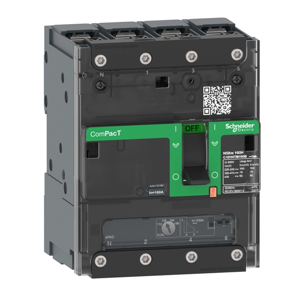 C12N4TM160B | Автоматический выключатель NSXm 100N TM-D 4P4d 160A 50кА, Schneider Electric