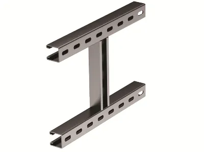 dkcBMH4040HDZ | H-образное крепление к вертикальной двутавровой балке, 400 мм, горячеоцинкованное, DKC