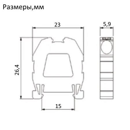 1020306 | Миниклеммник пруж. быстрозажимной (Push in), 2,5 мм.кв., (серый),1422, Onka