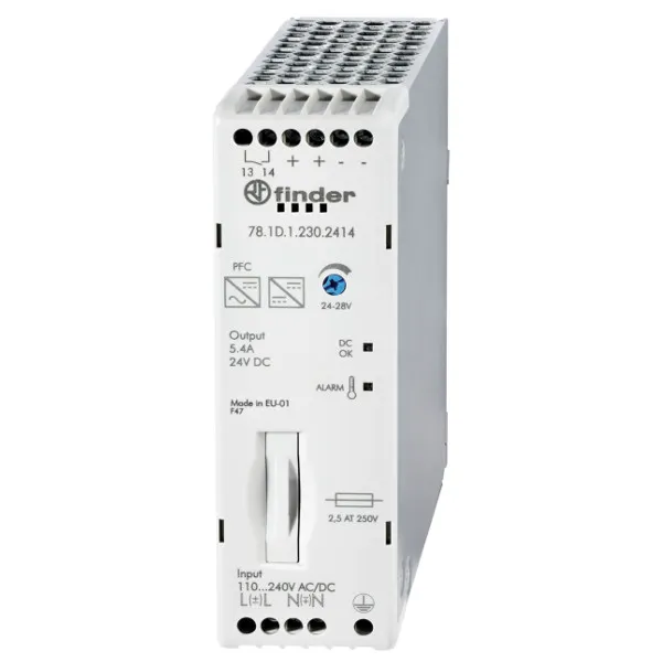 Импульсный источник питания; вход 120...240В AC/220В DC; выход 24В DC, 120Вт, Finder, 781B12302403