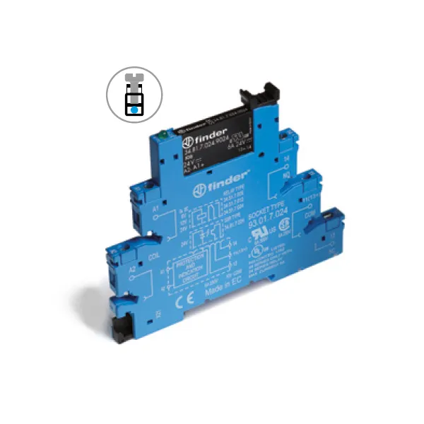 388132407048 | Интерфейсное реле твердотельное, винтовые клеммы, серия 38, 230…240В AC/DC, 0,1 А, 1 НО, Finder