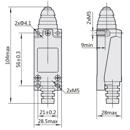443014 | Выключатель путевой YBLX-ME/8111 с плунжером прямого давления, Chint