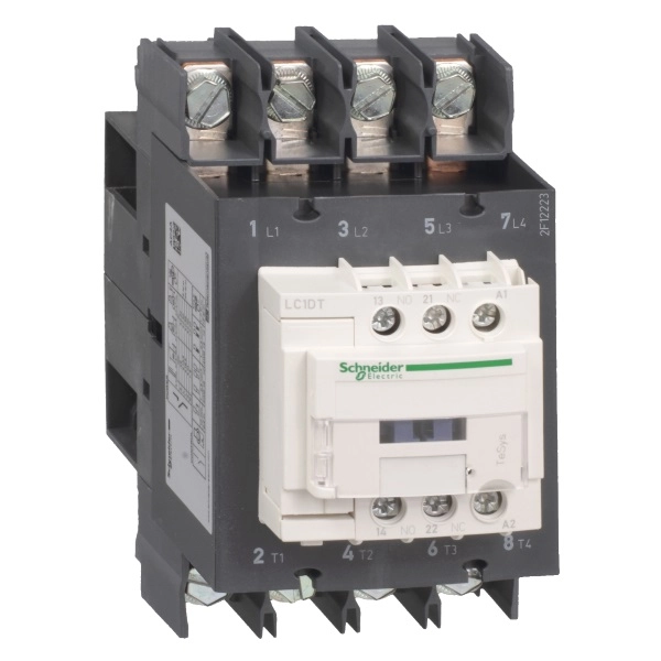 LC1DT80A6MD | Контактор, серия Tesys D, 4P (4 НО), 80 А, AC1, 1 НО +1 НЗ, 220В DC, Под кольцевой наконечник, Schneider Electric