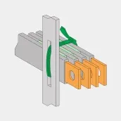 крепление гибких шин с помощью кабельных стяжек крепление гибких шин с помощью кабельных стяжек