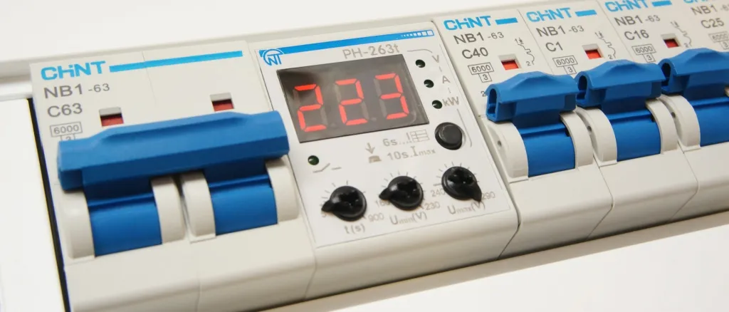 Реле РН-263т в одном ряду с автоматами NB1