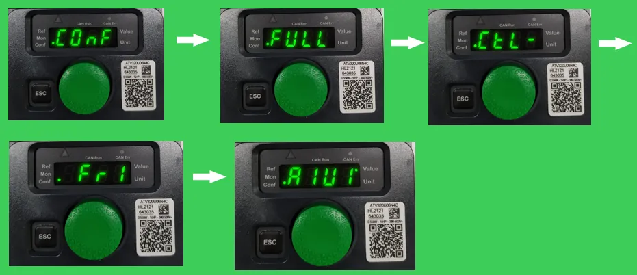 Выбор вал-кодера в качестве источника задания скорости