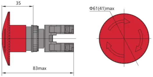 Габариты аварийных кнопок