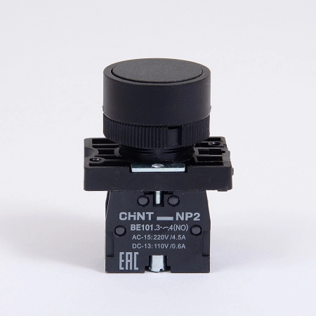 574814 | Кнопка NP2-EA21 чёрная 1НО, IP40 пластик, Chint