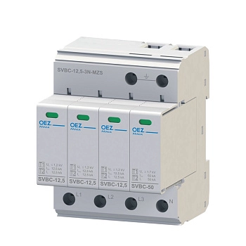 OEZ:40621 | УЗИП, серия SVBC, L1, L2, L3, N, PE, класс 1+2, OEZ