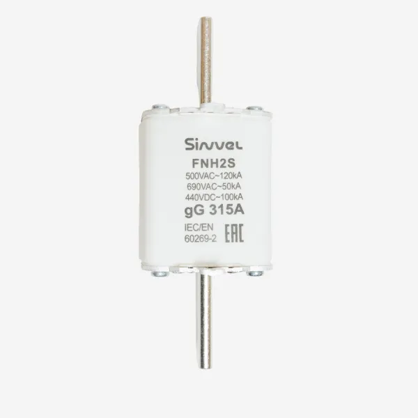 FNH2S-315 | Предохранитель 315 A, габарит 2, gG, 500 B AC/ 440 B DC, боёк, Sinvel 
