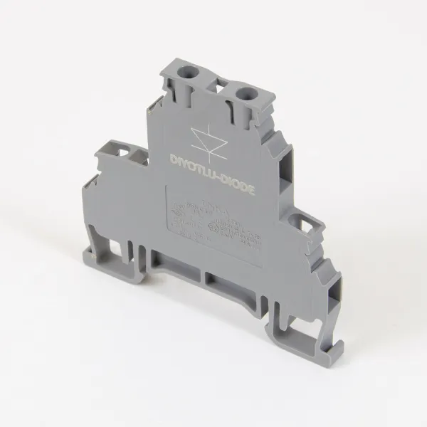 1010350B | Клеммник 2-х ярусный, 2,5 мм.кв., с диодом. (серый) (вниз), 1632B, Onka