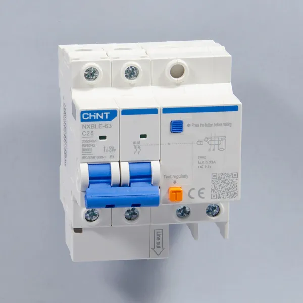 819979 | Дифференциальный автомат NXBLE-63 2P C25 30мА тип AC 6кА, Chint