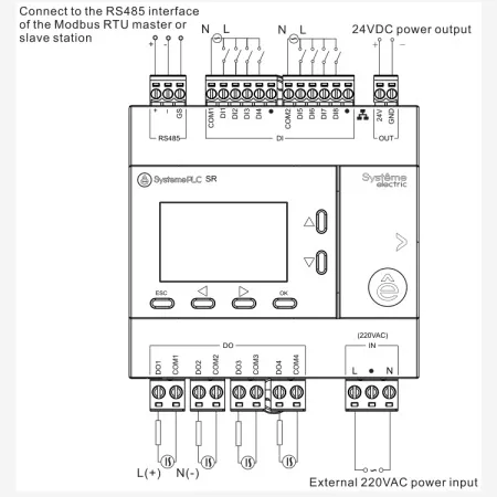 ZR2PB11P7 | Интеллектуальное реле SR2; 220 VAC; дисплей, 12 IO: 8 DI, 4 DO (реле), 1xRS485, 1xRJ45, Systeme Electric