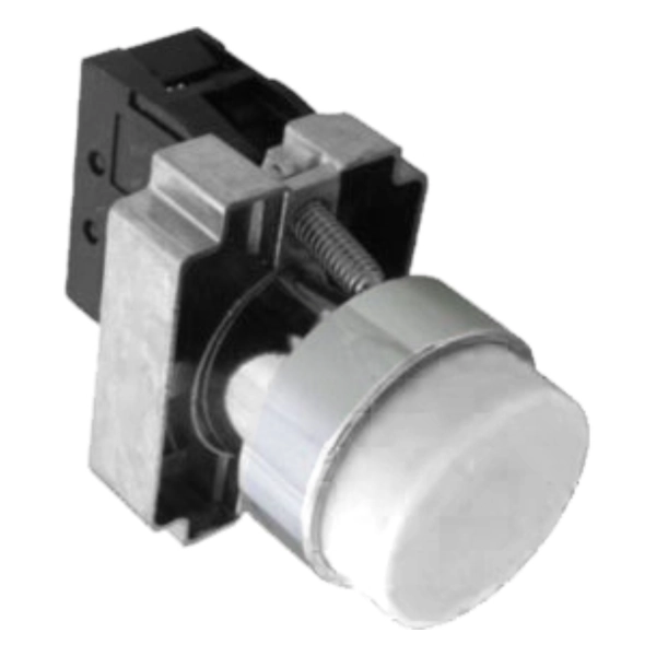575487 | Кнопка NP2-BL15, белая, выступающая, металл, 1НО+1НЗ, IP40, Chint