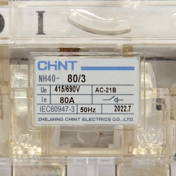 ch393528 | Выключатель-разъединитель NH40-80/3 ,3P ,80А, стандартная рукоятка управления, Chint