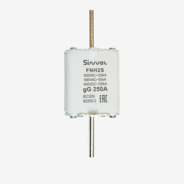 FNH2S-250 | Предохранитель 250 A, габарит 2, gG, 500 B AC/ 440 B DC, боёк, Sinvel 