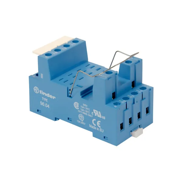 9604SMA | Розетка 4P, с металлической клипсой и винтовыми клеммами, для реле 56.34, Finder