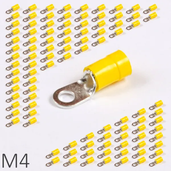ID GF-M4 | Наконечник изолированный 4,0-6,0 кв.мм кольцевой, M4, жёлтый (уп.-100шт.), Clims