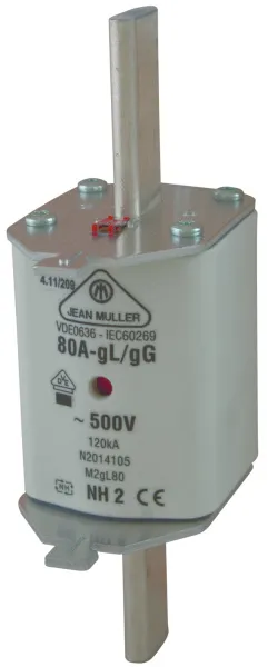 N2016205 | Плавкая вставка 400А, размер NH2, хар-ка gG, 500В АС с комбииндикатором, Jean Muller 