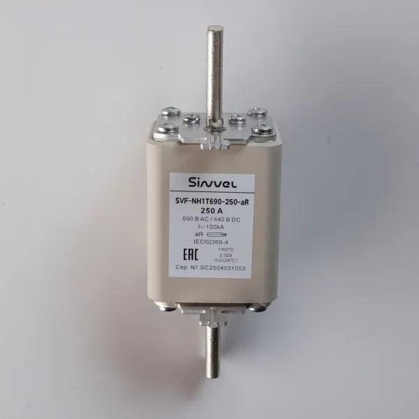 SVF-NH1T690-250-aR | Предохранитель, 250 А, 690 В AС, aR, габарит 1, ножи, Sinvel 