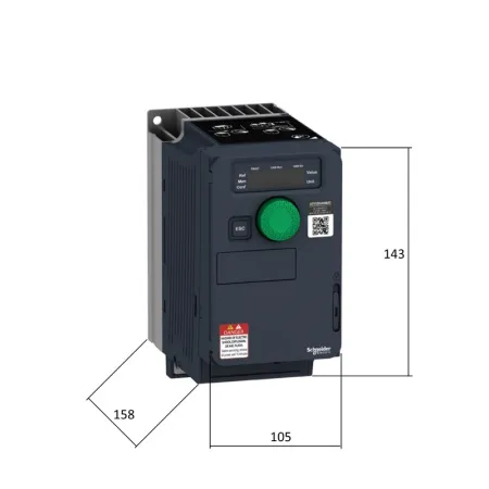 ATV320U15N4C | Преобразователь частоты, серия ATV320, 1,5 кВт, 4,1 А, перегрузка 150%, 380B, Schneider Electric
