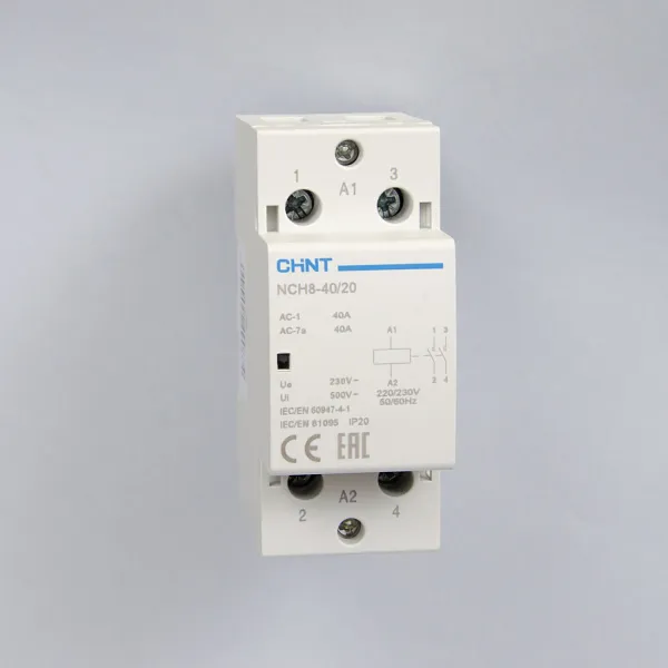 256081 | Контактор модульный NCH8-40/20 40А 2НО AC 220/230В, 50Гц, Chint