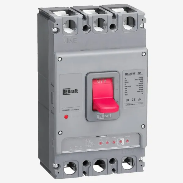 22506DEK | Силовой авт. выключатель с электрон. расц. 3P 630А 50кА ВА-335E, Dekraft