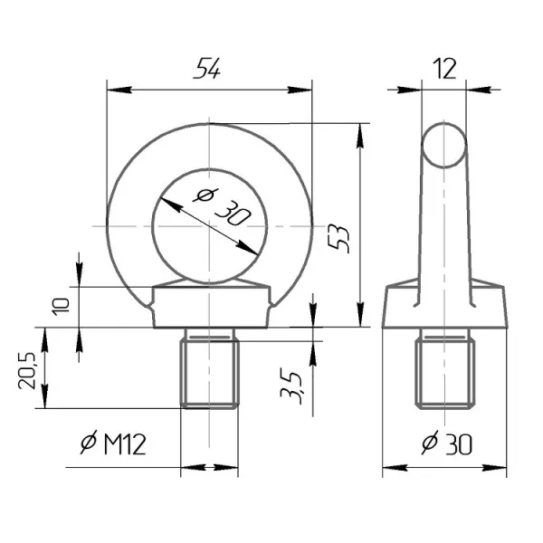 ID SFEB | Рым-болты М12, комплект-4 шт, ID