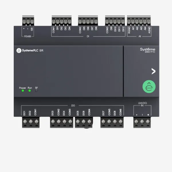 ZR1PP00BD4A | Интеллектуальное реле SR1; 24 VDC; 24 IO: 12 DI, 8 DO (реле); 4 AI; 1xRS485, Systeme Electric