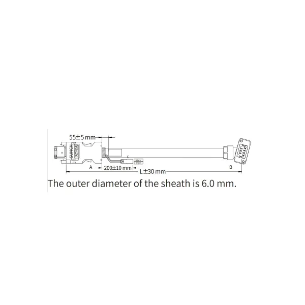 Кабель энкодера многооборотного для сервомотора MS1H1/MS1H4, подключение спереди, 10м