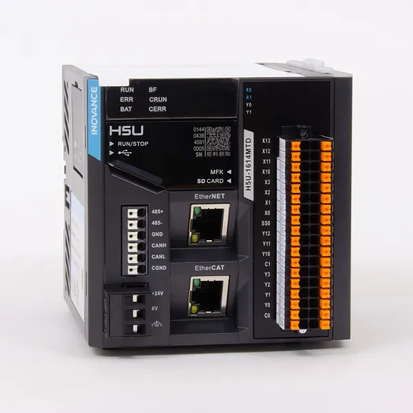 H5U-1614MTD | ПЛК H5U 16 входов 14 выходов дискретных NPN, EtherCAT, 1x RS485, 1x RS422, 1x USB, 1x EtherNET, Inovance