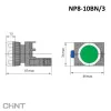 667232 | Кнопка NP8-10BN/3 зелёная, 1НО, IP65, Chint