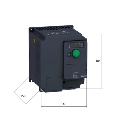 ATV320U40N4C | Преобразователь частоты, серия ATV320, 4 кВт, 9,5 А, перегрузка 150%, 380B, Schneider Electric