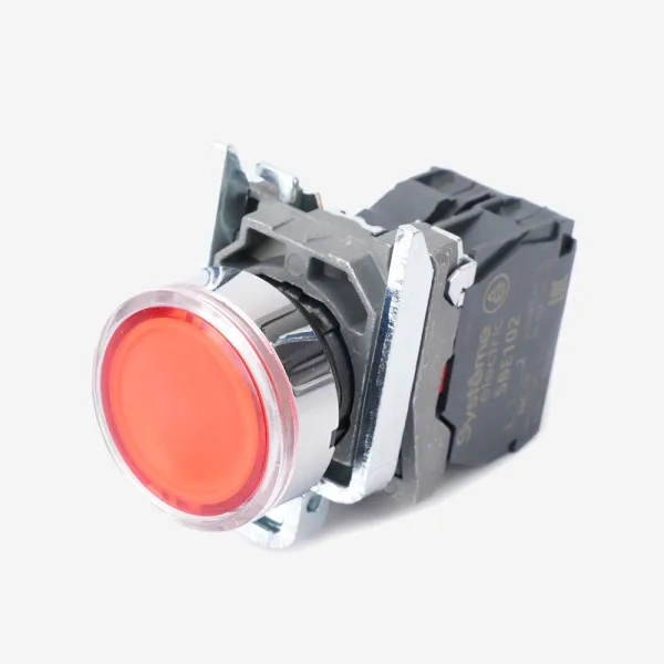 SB4BW34B2 | Кнопка красная, металл, подсветка 24В DC, 1НЗ, Systeme Electric