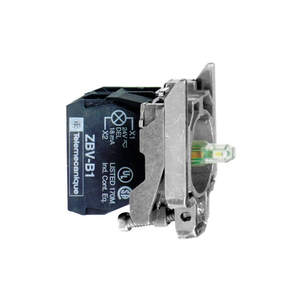 ZB4BW0G43 | Корпус кнопки с подсветкой, 110В AC, красная, 2НО, Schneider Electric