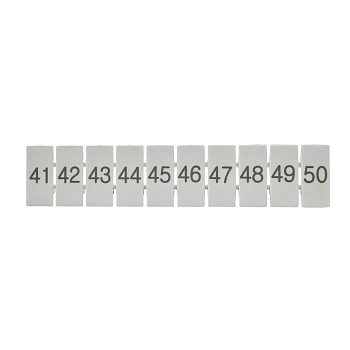 ZB5(41-50)  | Маркировка верхняя горизонтальная для клемм 2.5 кв.мм, 41-50 (1 лист = 10 шт.), Clims 